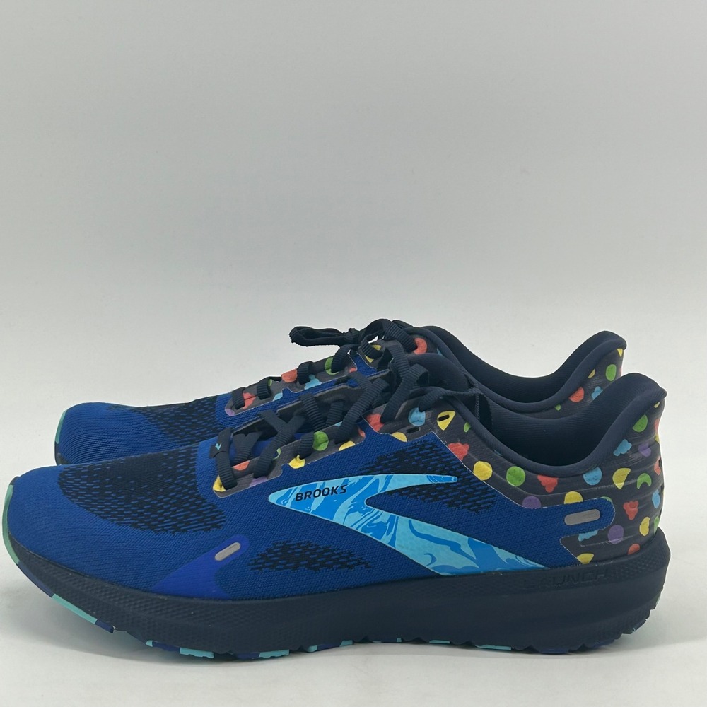 Brooks Launch 9 Men 12 Blue Multi-Color Confetti Running Shoes 1103861D462